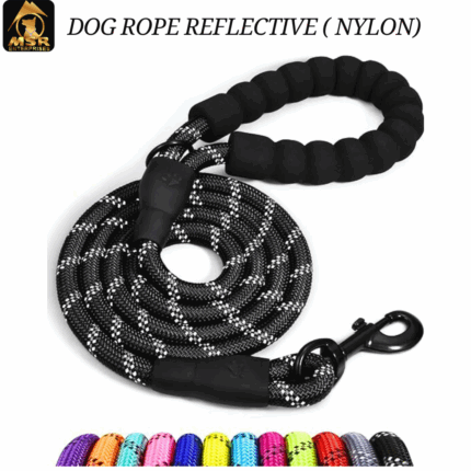 MSR Sport Quality Reflective Dog Ropes Leash with Hook, Heavy-Duty Pet Leash for Walking & Training, Durable & Tangle-Free Lead for All Breeds
